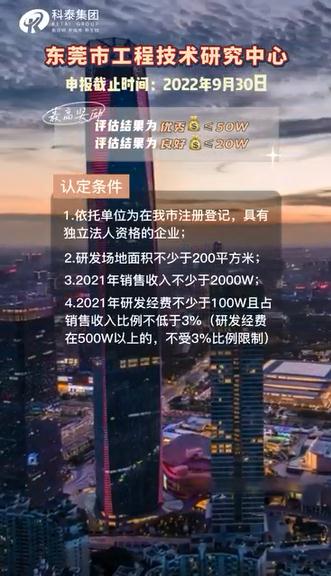 東莞市工程技術研究中心，申報條件、申報時間，最高獎勵50萬