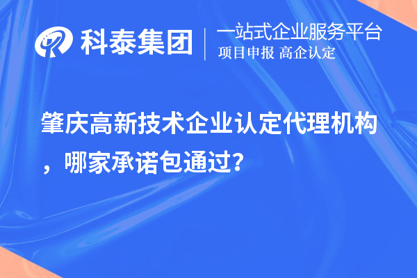 肇慶高新技術企業認定代理機構，哪家承諾包通過？
