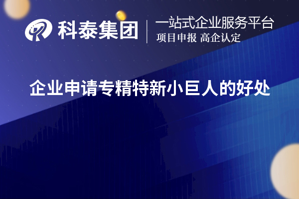企業申請專精特新小巨人的好處