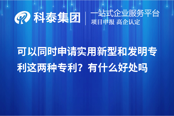 可以同時申請實用新型和發明專利這兩種專利？有什么好處作用嗎