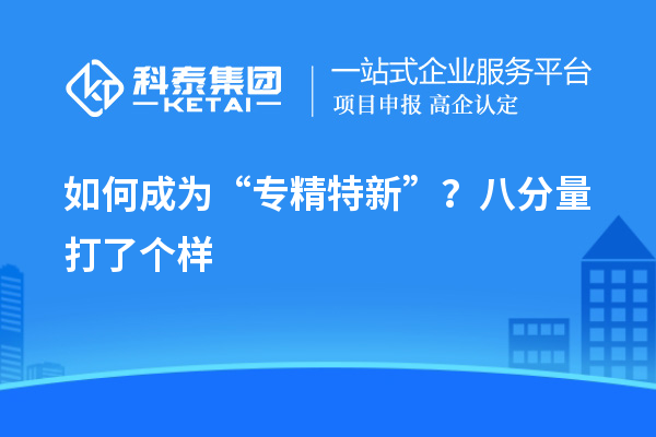 如何成為“專精特新”？八分量打了個樣