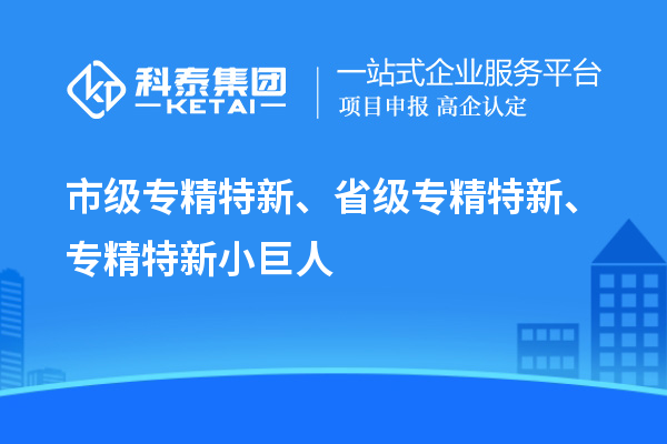 市級專精特新、省級專精特新、專精特新小巨人