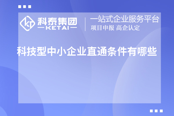 科技型中小企業直通條件有哪些