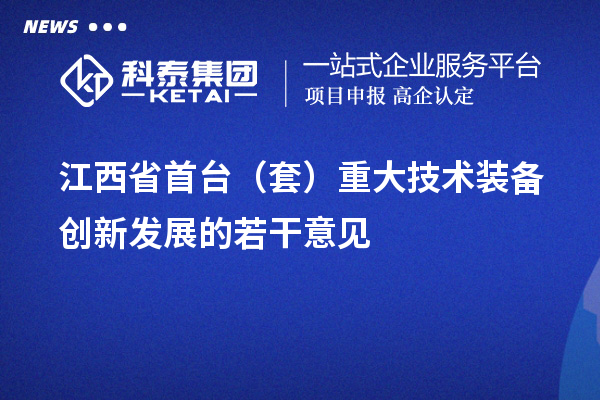 江西省首臺套補貼政策，單個企業累計補貼不超過100萬元