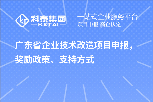 廣東省企業技術改造項目申報，獎勵政策、支持方式