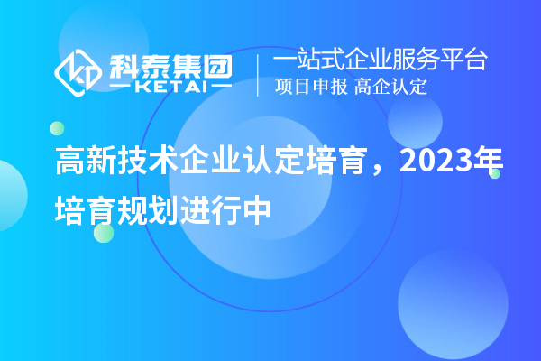 高新技術企業認定培育，2023年培育規劃進行中