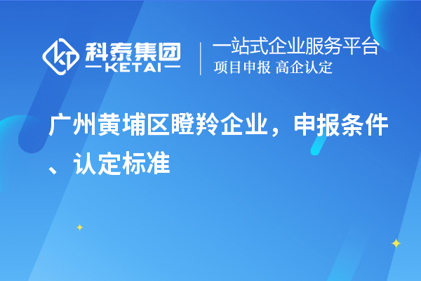 廣州黃埔區瞪羚企業，申報條件、認定標準
