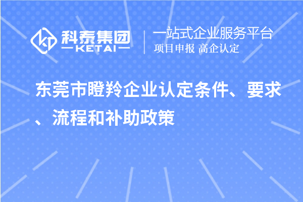 東莞市瞪羚企業認定條件、要求、流程和補助政策