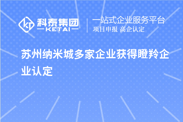 蘇州納米城多家企業獲得<a href=http://www.zh-tour.cn/fuwu/dengling.html target=_blank class=infotextkey>瞪羚企業認定</a>