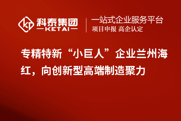 專精特新“小巨人”企業蘭州海紅，向創新型高端制造聚力