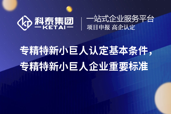 專精特新小巨人認定基本條件，專精特新小巨人企業重要標準