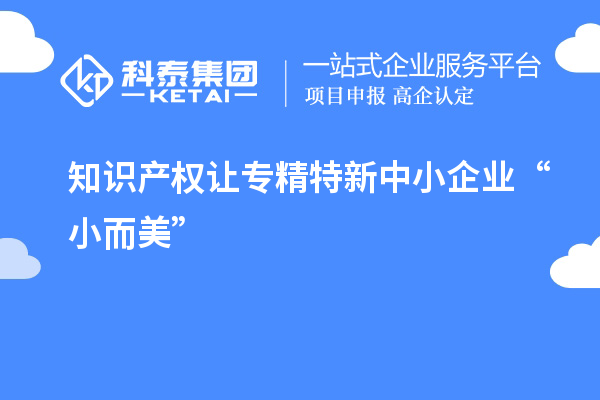 知識產權讓專精特新中小企業“小而美”