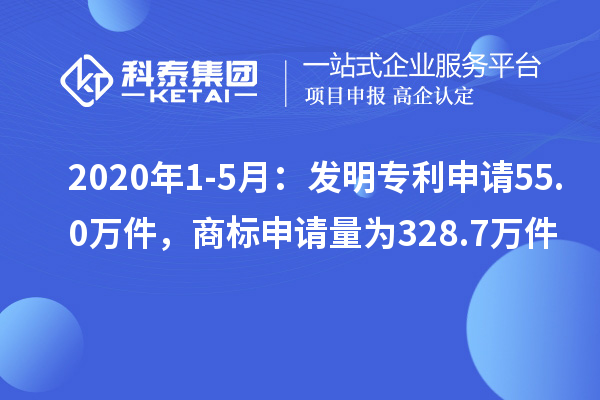 2020年1-5月：發明專利申請55.0萬件，商標申請量為328.7萬件