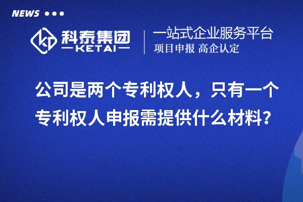 公司是兩個專利權人，只有一個專利權人申報需提供什么材料？