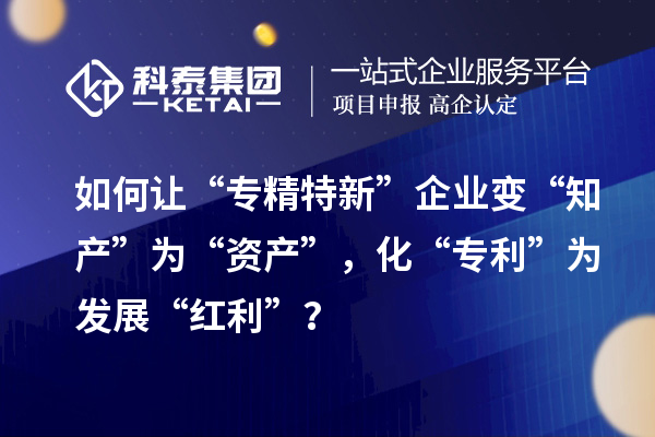 如何讓“專精特新”企業變“知產”為“資產”，化“專利”為發展“紅利”？