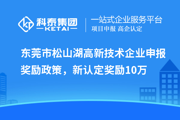 東莞市松山湖高新技術企業申報獎勵政策，新認定獎勵10萬