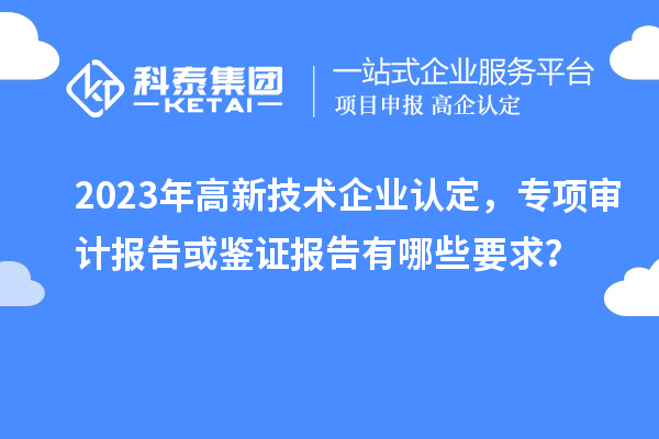 2023年高新技術企業認定，專項審計報告或鑒證報告有哪些要求？