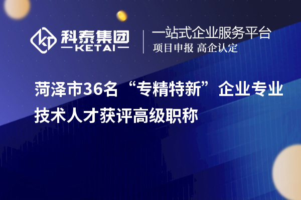 菏澤市36名“專精特新”企業專業技術人才獲評高級職稱