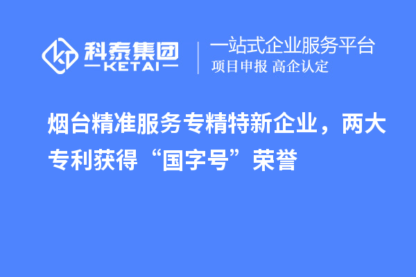 煙臺精準服務專精特新企業，兩大專利獲得“國字號”榮譽