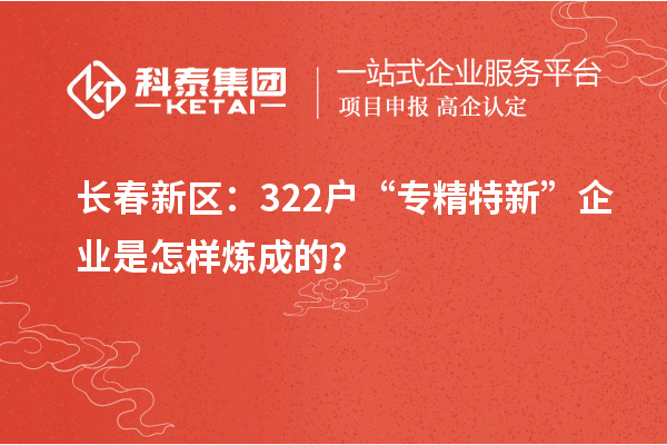 長春新區：322戶“專精特新”企業是怎樣煉成的？