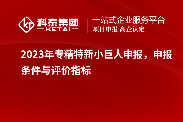 2023年<a href=http://www.zh-tour.cn/fuwu/zhuanjingtexin.html target=_blank class=infotextkey>專精特新小巨人申報</a>，申報條件與評價指標