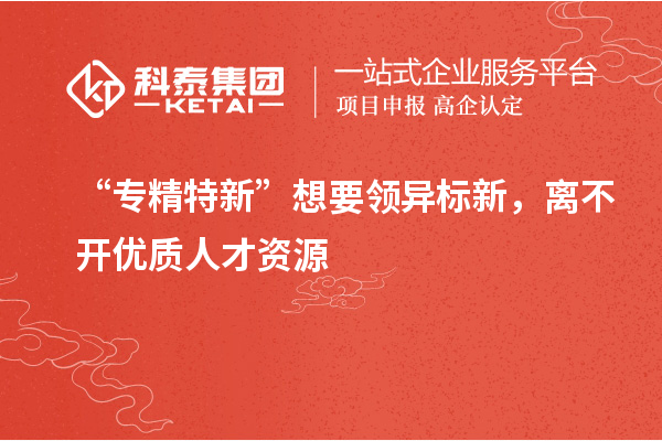 “專精特新”想要領異標新，離不開優質人才資源