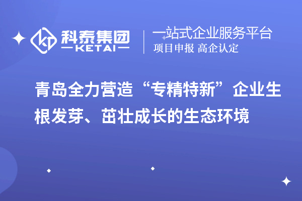 青島全力營造“專精特新”企業生根發芽、茁壯成長的生態環境