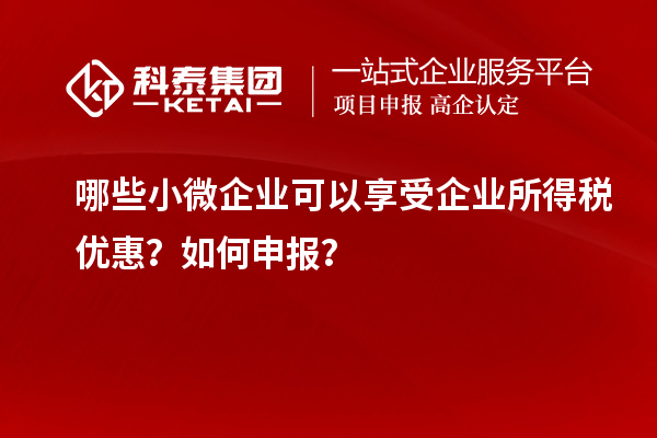 哪些小微企業可以享受企業所得稅優惠？如何申報？