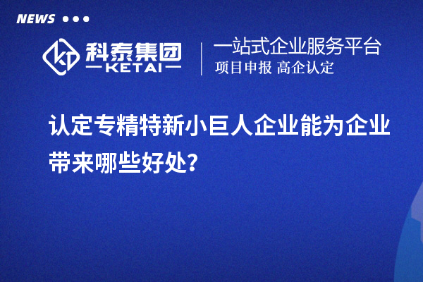 認定專精特新小巨人企業能為企業帶來哪些好處？