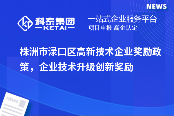 株洲市淥口區高新技術企業獎勵政策，企業技術升級創新獎勵