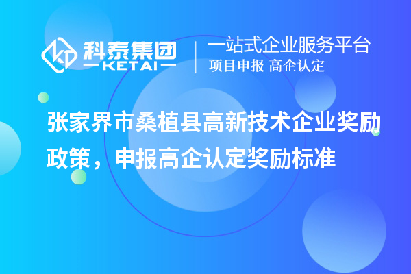 張家界市桑植縣高新技術企業獎勵政策，申報高企認定獎勵標準