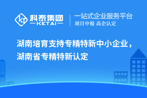 湖南培育支持專精特新中小企業，湖南省專精特新認定