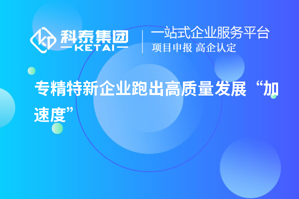 專精特新企業跑出高質量發展“加速度”
