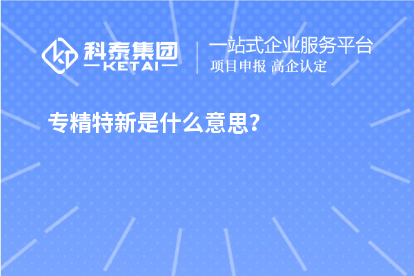 專精特新是什么意思？