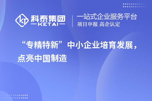 “專精特新”中小企業培育發展，點亮中國制造
