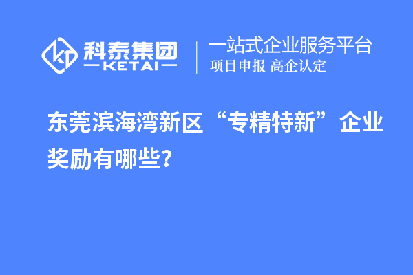 東莞濱海灣新區“專精特新”企業獎勵有哪些？