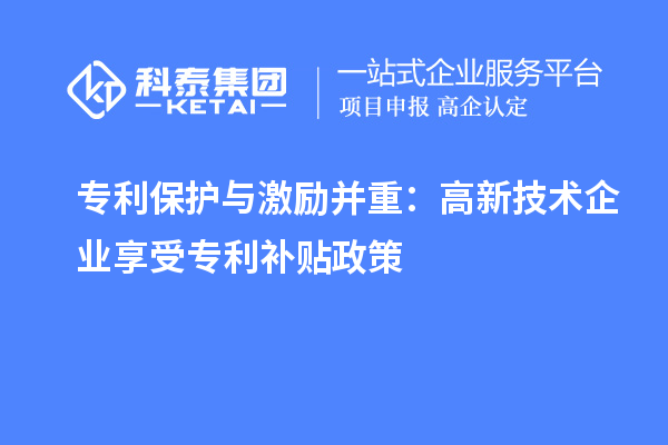 專利保護與激勵并重：高新技術企業享受專利補貼政策