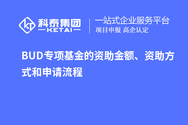 BUD專項基金的資助金額、資助方式和申請流程
