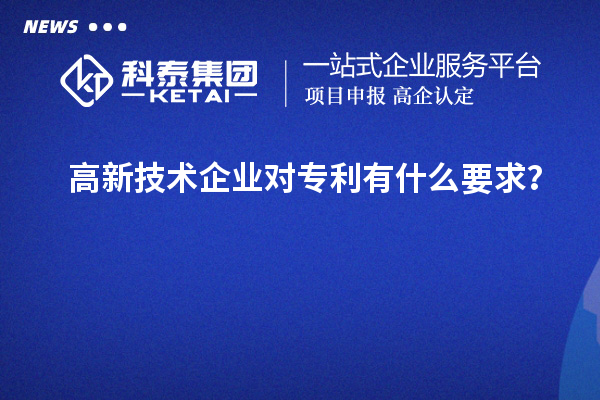 高新技術企業對專利有什么要求？