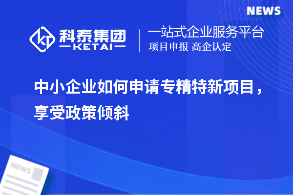 中小企業如何申請專精特新項目，享受政策傾斜