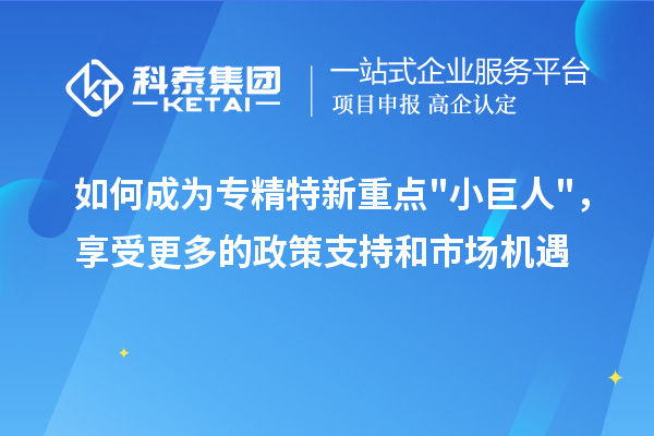 如何成為專精特新重點小巨人，享受更多的政策支持和市場機遇