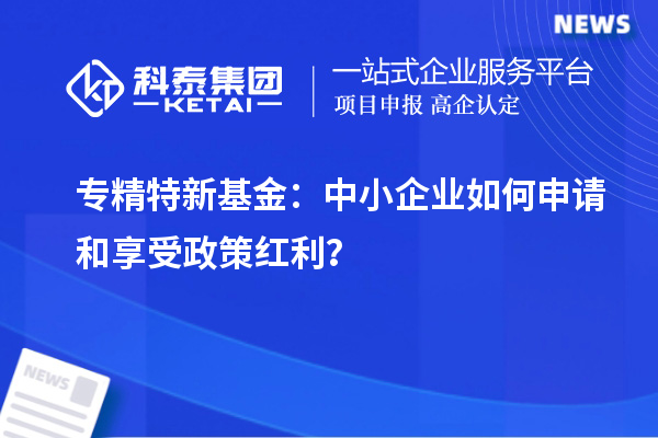 專精特新基金：中小企業如何申請和享受政策紅利？