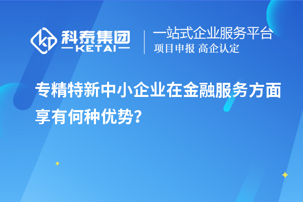 專精特新中小企業在金融服務方面享有何種優勢？
