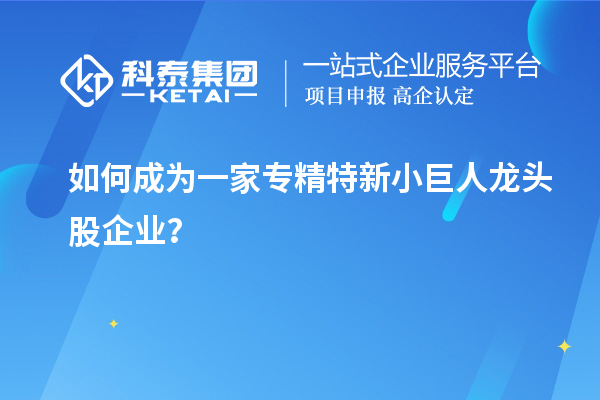 如何成為一家專精特新小巨人龍頭股企業？