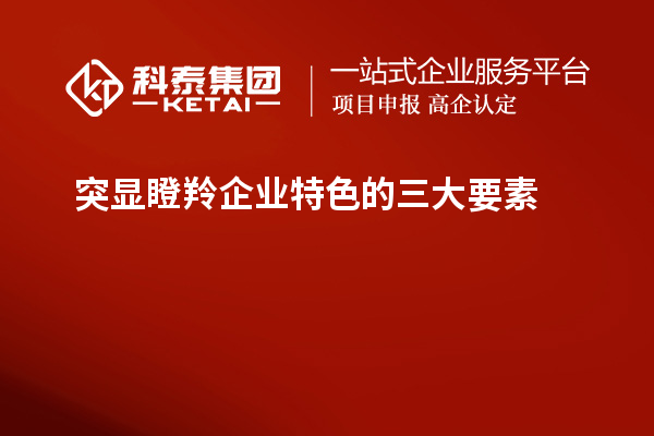 突顯瞪羚企業特色的三大要素