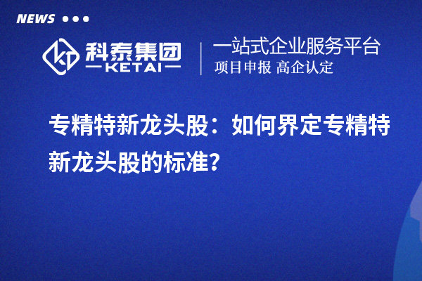 專精特新龍頭股：如何界定專精特新龍頭股的標準？