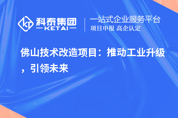 佛山技術改造項目：推動工業升級，引領未來