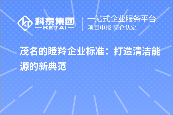 茂名的瞪羚企業標準：打造清潔能源的新典范