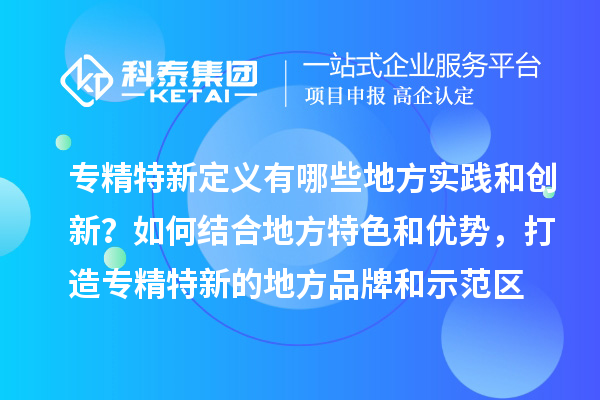 專精特新定義有哪些地方實踐和創新？如何結合地方特色和優勢，打造專精特新的地方品牌和示范區