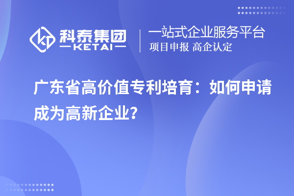 廣東省高價值專利培育：如何申請成為高新企業？